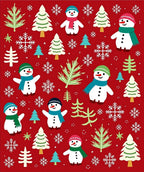 Festive Snowman And Pinecone Celebration Rug
