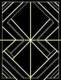 Art Deco Black Geometric Rays Rug