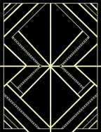 Art Deco Black Geometric Rays Rug