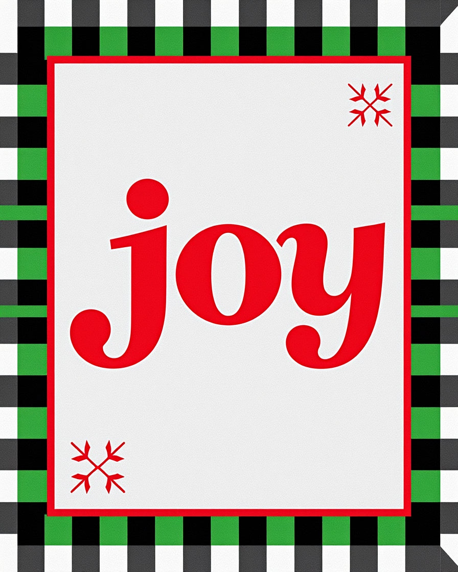 Red Joy Buffalo Check Border Rug