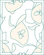 Cream Floral Outline Art Rug