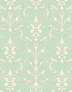 Pale Cream Vintage Floral Damask Rug