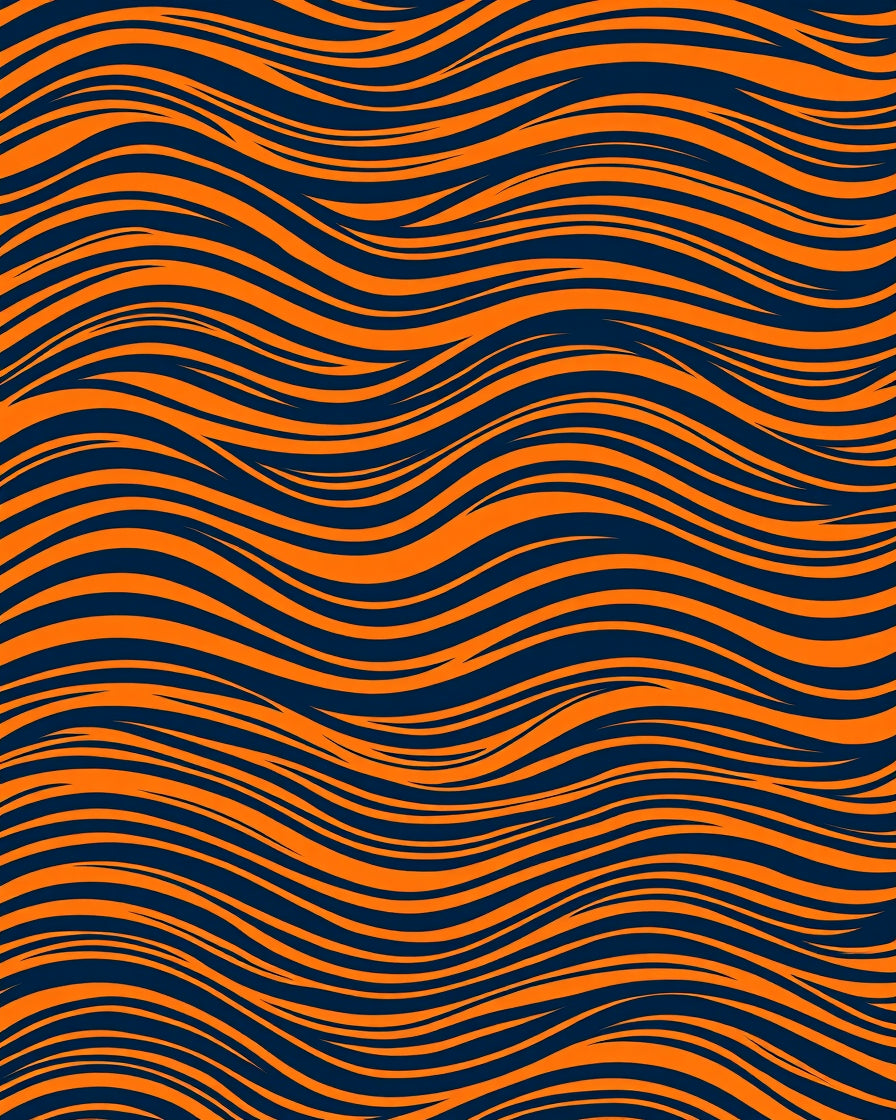 Vibrant Orange Wave Lines Rug