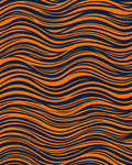 Vibrant Orange Wave Lines Rug