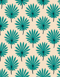 Teal Palm Frond Repeating Pattern Rug