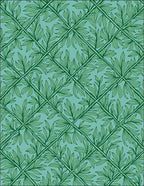Art Nouveau Green Leaf Trellis Rug