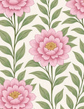 Pink Blooming Floral Leafy Branches Rug