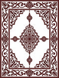 Deep Red Ornamental Filigree Scroll Rug