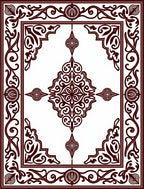 Deep Red Ornamental Filigree Scroll Rug