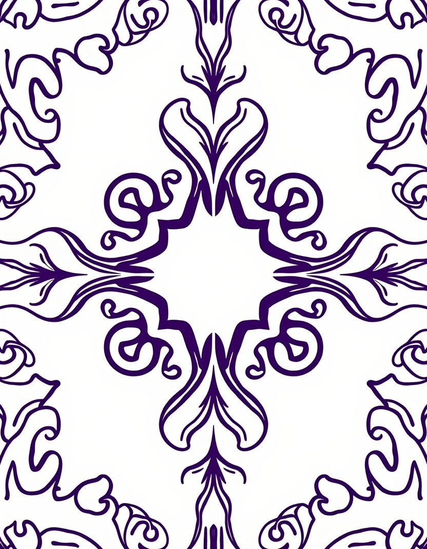 Deep Purple Flourish Medallion Rug