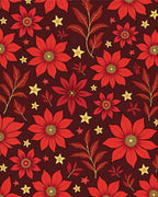 Crimson Flower Starry Night Arrangement Rug