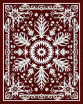 Rich Crimson Floral Lace Medallion Rug