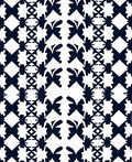 Alternating Navy Butterfly Geometric Band Rug