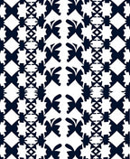 Alternating Navy Butterfly Geometric Band Rug