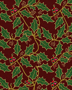 Classic Red Holly Berry Vines Rug