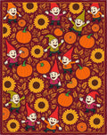 Joyful Gnomes Autumn Sunflowers Pumpkin Patch Rug