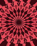 Crimson Sunburst Medallion Radiating Rug
