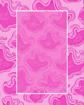Vibrant Pink Amorphous Organic Waves Rug