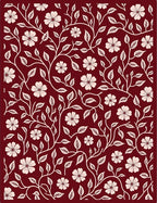Cream Floral Vine Lattice Ruby Rug