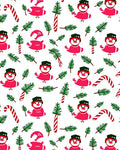 Festive Snowman Candy Cane Pine Sprigs Rug
