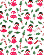 Festive Snowman Candy Cane Pine Sprigs Rug