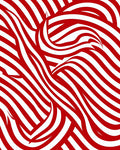 Crimson White Swirling Stripe Rug