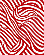Crimson White Swirling Stripe Rug