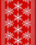 Crimson Snowflake Lattice Border Rug