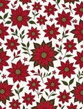 Crimson Poinsettia Floral Sprig Rug