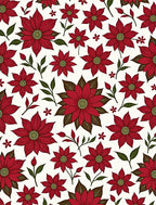 Crimson Poinsettia Floral Sprig Rug