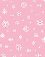 Pink White Snowflake Cluster Rug