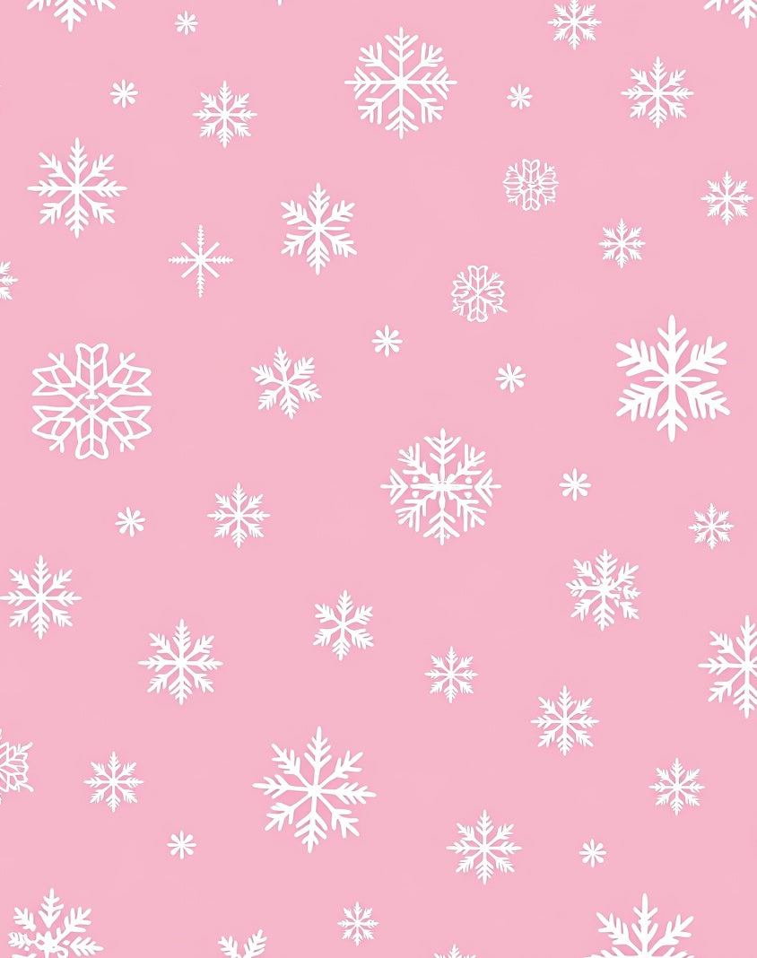 Pink White Snowflake Cluster Rug