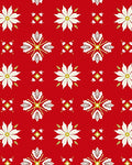 Bright Red Floral Starburst Tile Rug