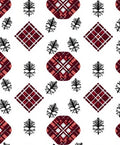 Crimson Tartan Diamond Foliage Medallion Rug