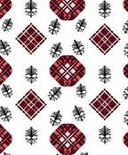 Crimson Tartan Diamond Foliage Medallion Rug
