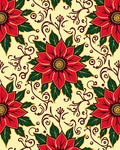 Crimson Floral Vine Scroll Rug