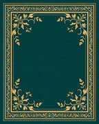 Ornate Teal Golden Leaf Border Rug