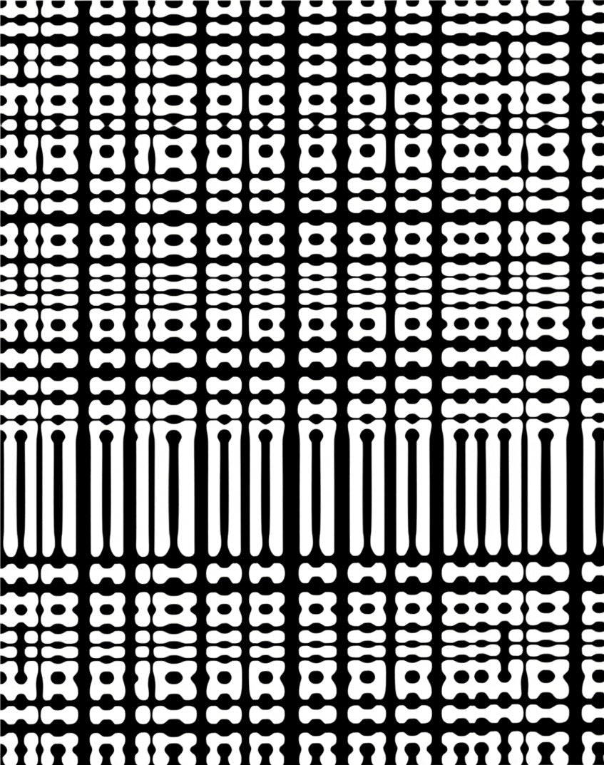 Abstract Black White Geometric Grid Rug