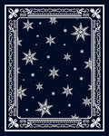 Navy Snowflake Border Medallion Rug