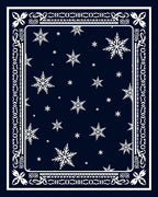 Navy Snowflake Border Medallion Rug