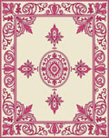Crimson Ornate Floral Medallion Rug