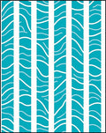 Teal White Striped Flowing Wave Rug