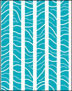 Teal White Striped Flowing Wave Rug