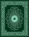 Emerald Teal Medallion Border Rug