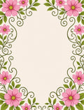 Vibrant Pink Daisy Swirl Border Rug