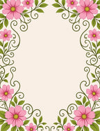 Vibrant Pink Daisy Swirl Border Rug