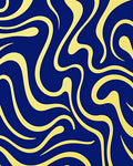 Deep Blue Swirl Abstract Rug