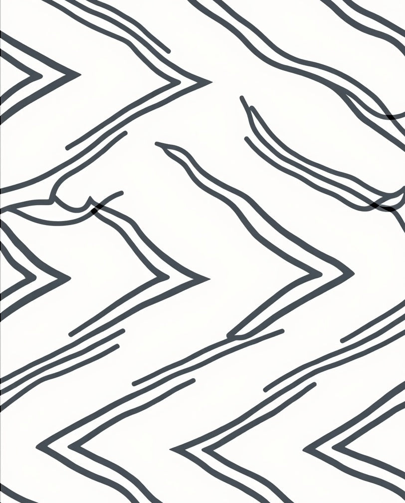Bold Charcoal Jagged Lines Rug