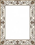 Cream and Brown Ornate Floral Border Rug