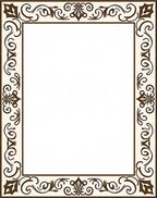 Cream and Brown Ornate Floral Border Rug